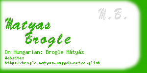 matyas brogle business card